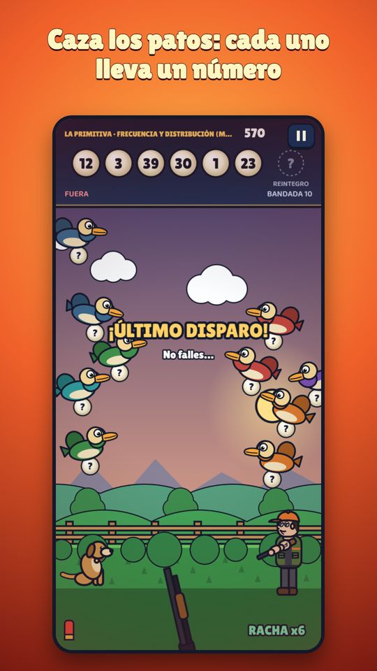 Partida: patos volando con números